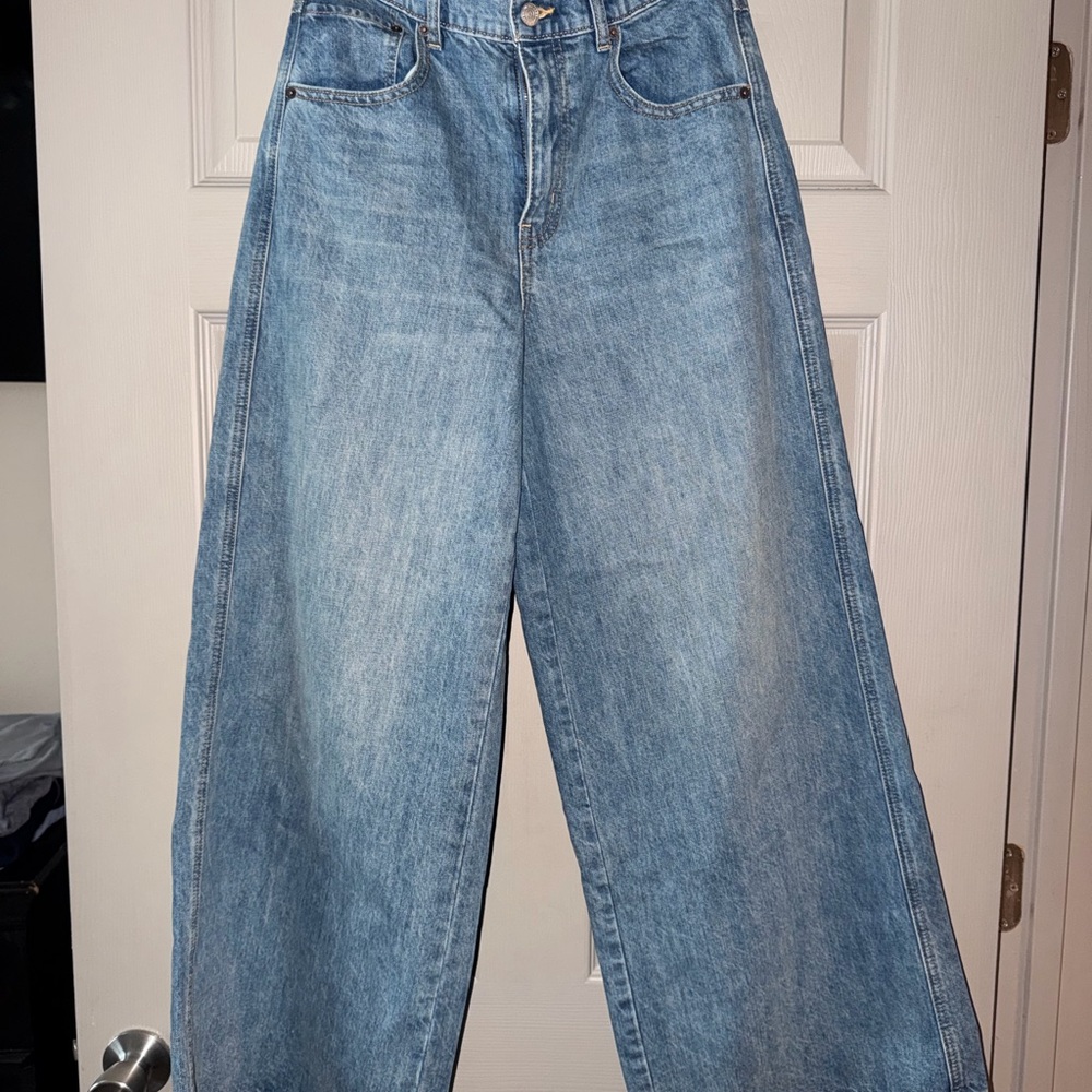 Free People Light Blue Wide-Leg Jeans